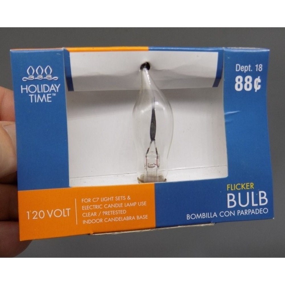10 New Flicker Bulbs C7 Base Halloween Christmas Window Candle Night Light 1W